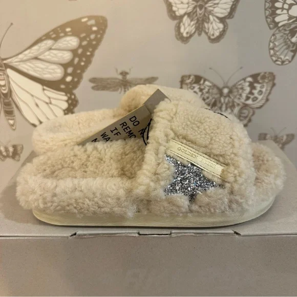Golden Goose Poolstar Slides with Glitter Star - Picture 1 of 7